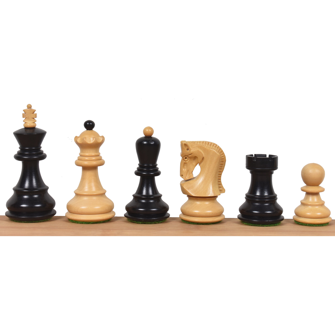 Combo of 2.6″ Russian Zagreb Chess Set - Pieces in Ebonised Boxwood with Board and Box