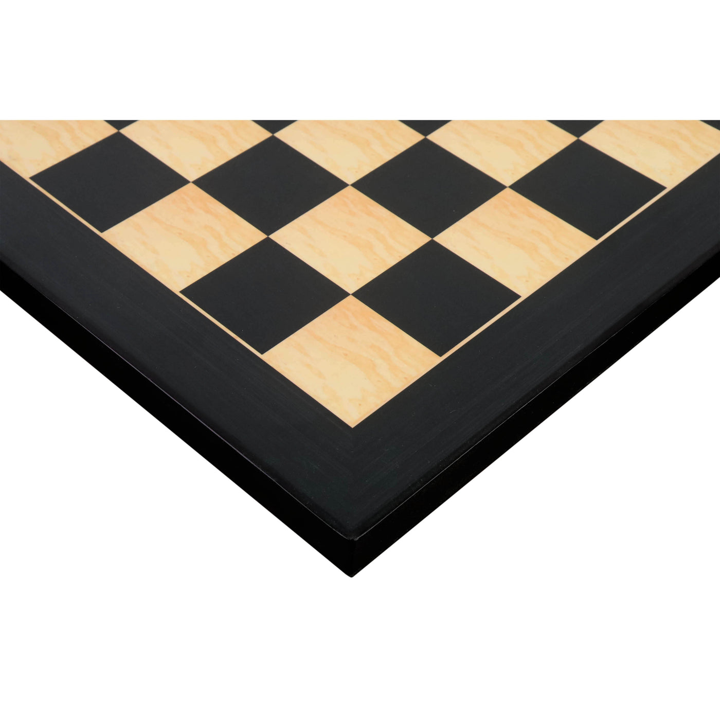 17" Ebony & Maple Wood Printed Chess Board- 45mm square- Gloss Finish