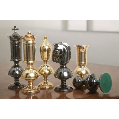 6” Giant Victorian Series Brass Metal Luxury Combo Chess Set - Pieces in Metal with 25" Ebony Wood  Chess board