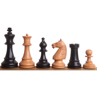 French Grandmaster's Staunton Chess Set - Chess Pieces Only- Antiqued Boxwood- 4.1" King