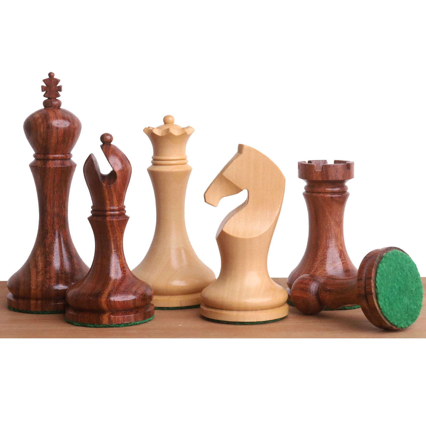 3.9" Zadar Series Modern Minimalist Chess Set- Chess Pieces Only- Weighted Golden Rosewood