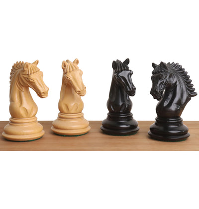 4.5" Tilted Knight Luxury Staunton Chess Set - Chess Pieces Only - Ebony Wood & Boxwood