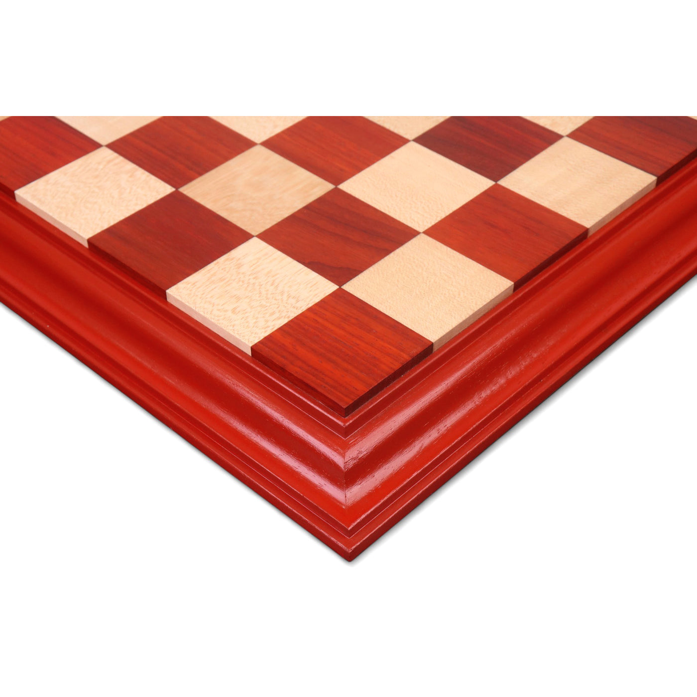 21" Bud Rosewood & Maple Wood Luxury Chessboard with Carved Border- 57 mm Square