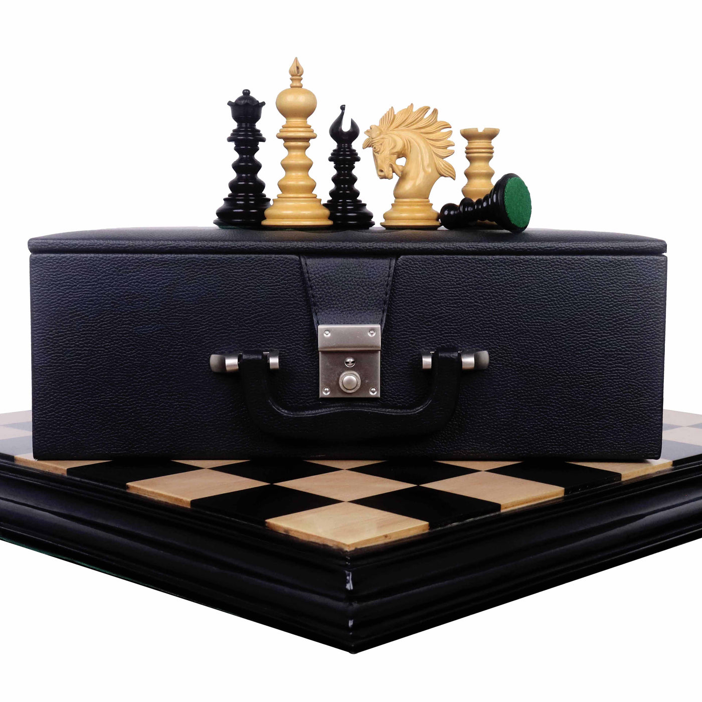 Combo of 4.3" Marengo Luxury Staunton Chess Set - Pieces in Ebony Wood with Board and Box