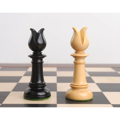 Edinburgh Northern Upright Pre-Staunton Chess Set Combo - Pieces in Ebonised Boxwood with Board and Box