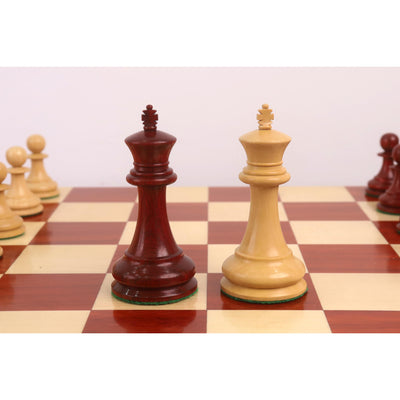 Combo of 1849 Jacques Cook Staunton Chess Pieces - Bud Rosewood with 21" Board and Storage Box
