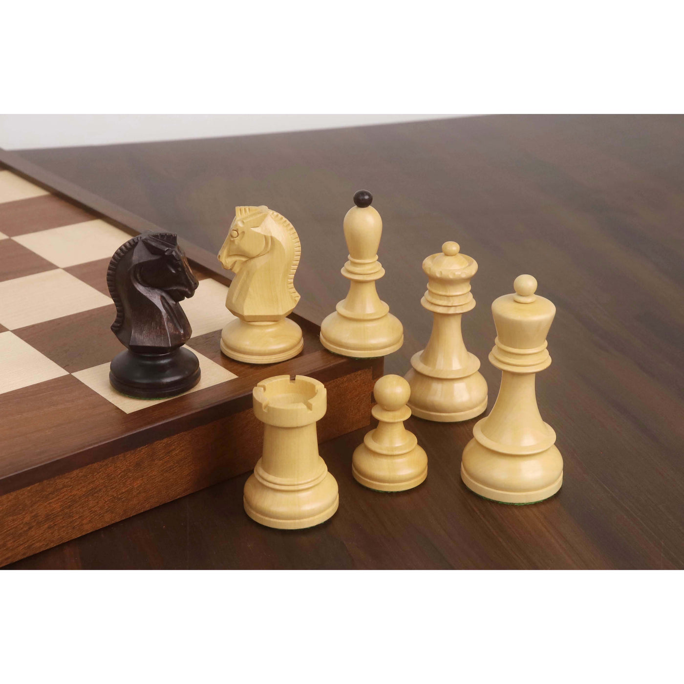 1950s' Fischer Dubrovnik Chess Pieces with Folding Style Dubrovnik Chess Board