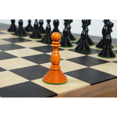 4.7" Pre-Staunton Chess Set - Chess Pieces Only-Double Weighted Ebony & Antiqued Boxwood