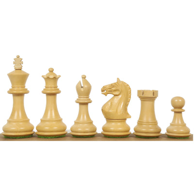 3.75" Queens Gambit Staunton Chess Set - Chess Pieces Only - Weighted Golden Rosewood