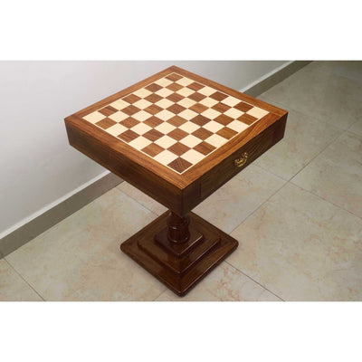 20" Monarch Series Chess Board Table with 3.6" Professional Staunton Chess Pieces - Golden Rosewood