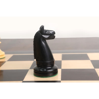 Combo of 1900s' American Chess Company Reproduction Set - Pieces in Ebony Wood with Chess Board & Storage Box