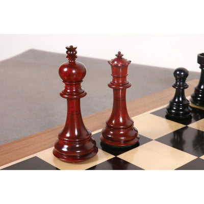 Slightly Imperfect  4.6" Prestige Luxury Staunton Chess Set- Chess Pieces Only - Bud Rosewood & Ebony-Triple Weighted