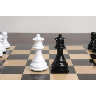 Slightly Imperfect 3" Pro Staunton Black & White Painted Wooden Chess Set - Chess Pieces Only