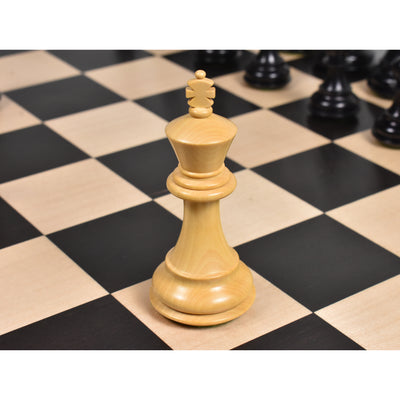 3.6" Professional Staunton Chessnut Sensor Compatible Set- Chess Pieces Only- Ebonised Boxwood