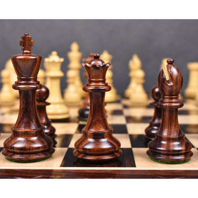 Combo of 3.9" Craftsman Series Staunton Chess Set - Pieces in Rosewood with Board and Box