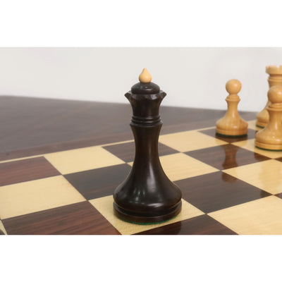 3.8" Candidates Series Minimalist Chess Set- Chess Pieces Only- Boxwood & Ebonised Boxwood