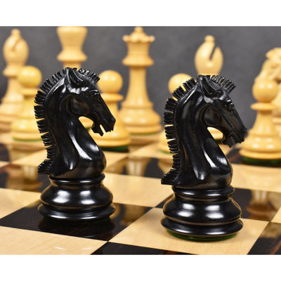 Combo of 3.9" Craftsman Series Staunton Chess Set - Pieces in Ebony Wood with Board and Box