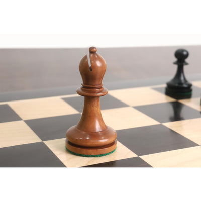 1900s' American Chess Company Reproduction Chess Set - Chess Pieces Only - Antiqued & Ebonised Boxwood - 3.9" King