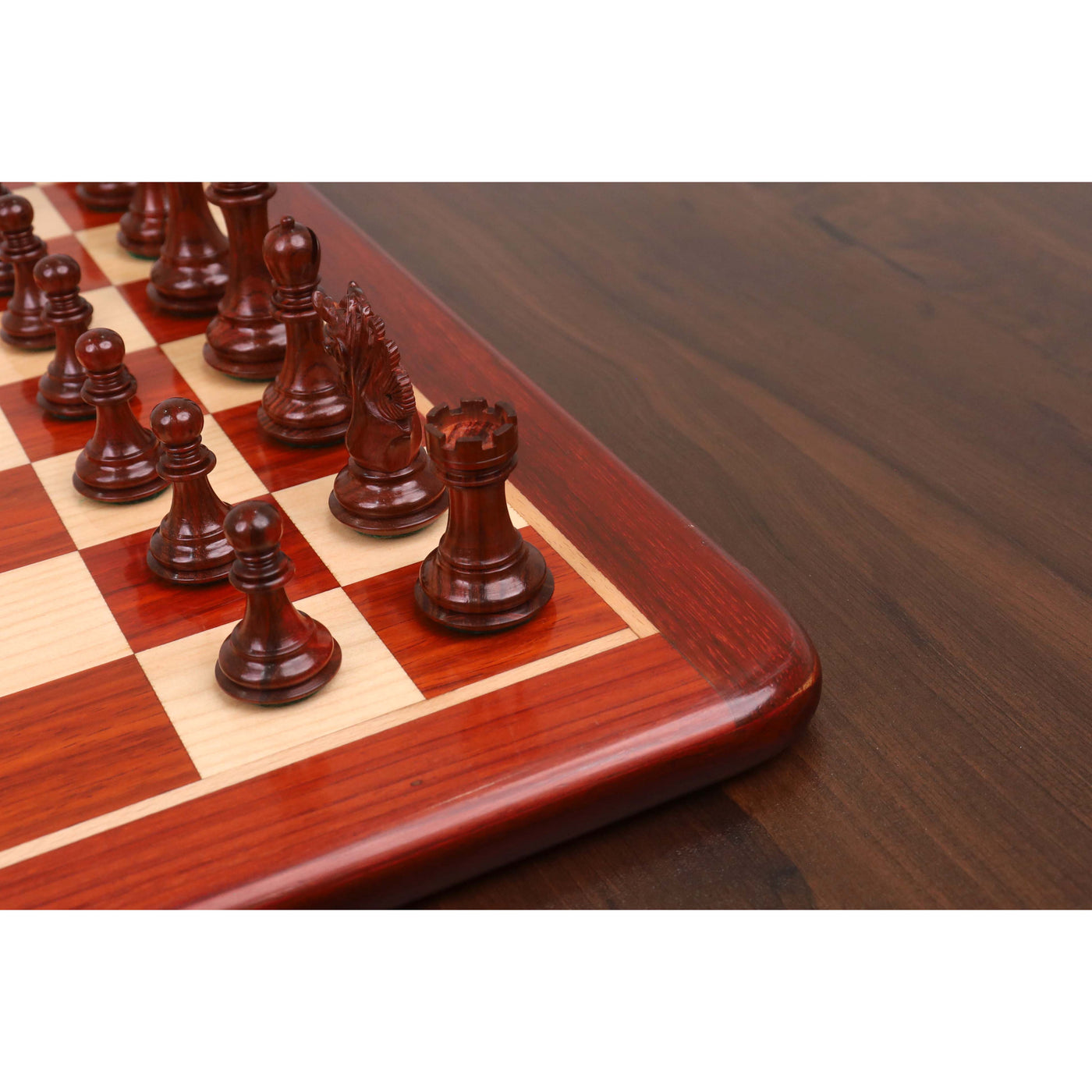 3.3" Spiraled Steed Luxury Chess Set- Chess Pieces Only - Bud Rosewood & Boxwood