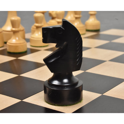 Bundesform German Staunton Alternative Chess Set - Chess Pieces Only- Ebonised Boxwood - 3.8"