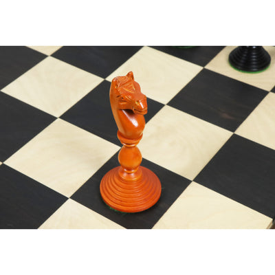 4.7" Pre-Staunton Chess Set - Chess Pieces Only-Double Weighted Ebony & Antiqued Boxwood