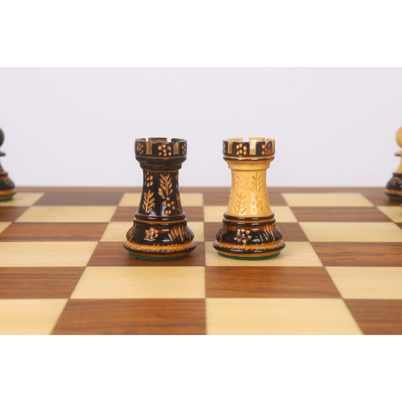 Combo of 20” Legacy Golden Rosewood Chess Board with 4” Professional Staunton Pieces (Gloss Finish)