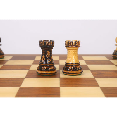 Combo of 20” Legacy Golden Rosewood Chess Board with 4” Professional Staunton Pieces (Gloss Finish)