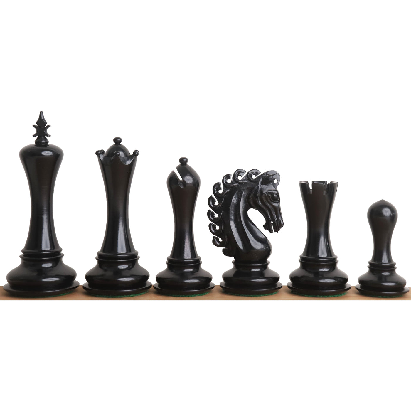 Combo of 4.6" Avant Garde Triple Weighted Luxury Staunton Ebony Wood Chess Pieces with 23" Printed Chessboard and Storage Box