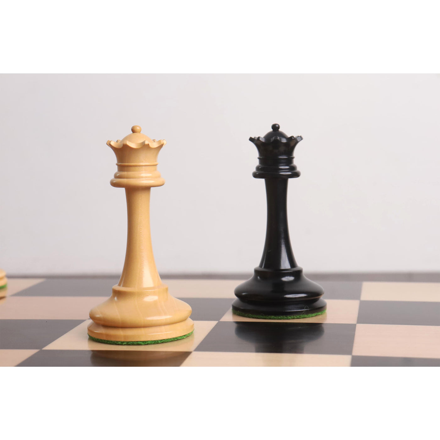 19th century B & Co Reproduced Luxury Chess Set- Chess Pieces Only- Ebony Wood & Boxwood– 4.2″ King