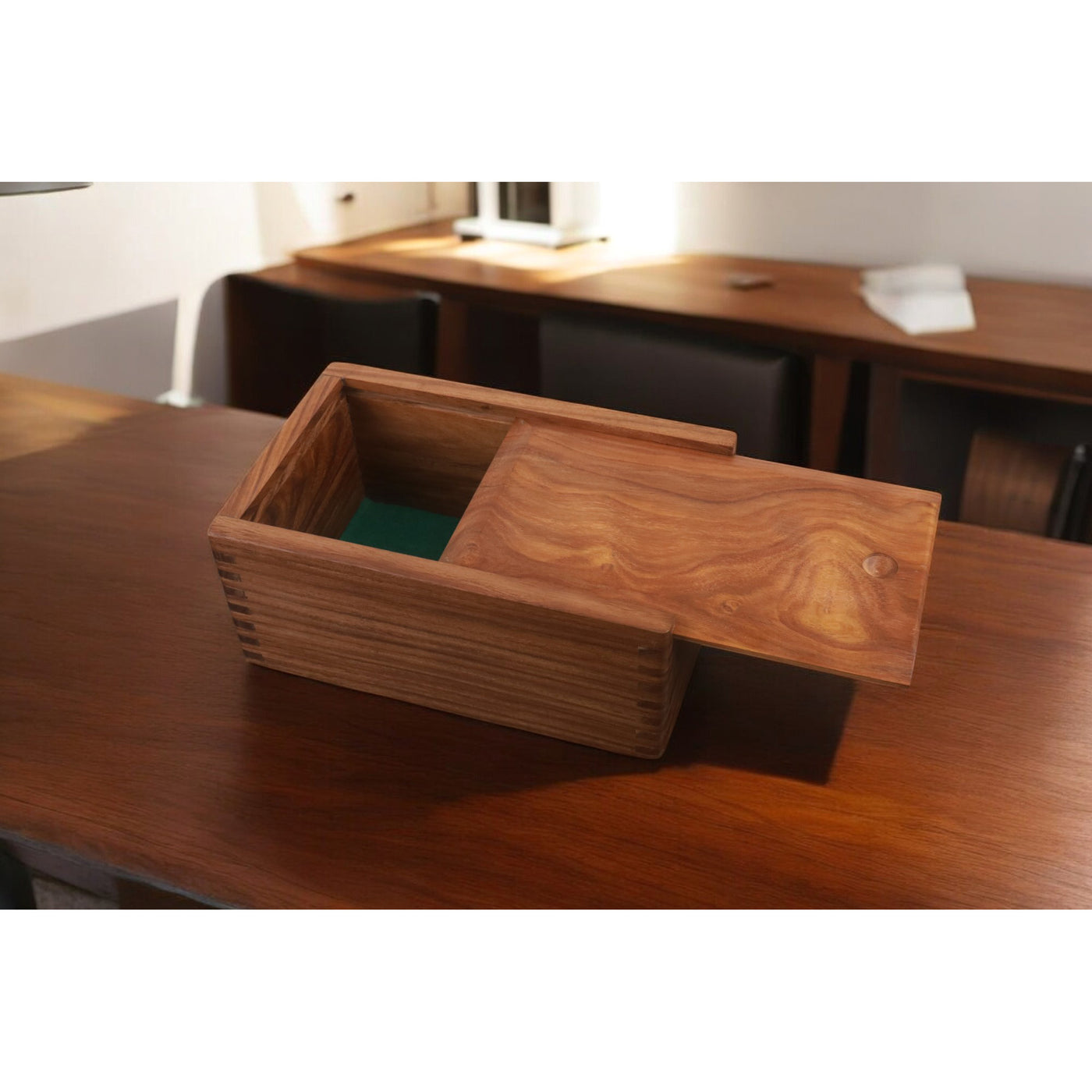 Combo of 3.6" Herman Ohme Minimalist Chess Set - Pieces in Weighted Golden Rosewood with Board & Box
