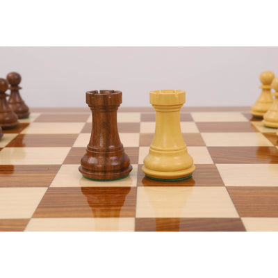 20" Monarch Series Chess Board Table with 3.6" Professional Staunton Chess Pieces - Golden Rosewood