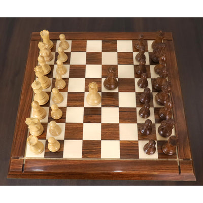 3" Professional Staunton Chessnut Air Sensor Compatible Set- Chess Pieces Only- Golden Rosewood