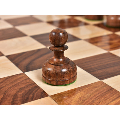 3.1" Library Combo Chess Set - Staunton Chess Pieces with Board and Box- Golden Rosewood