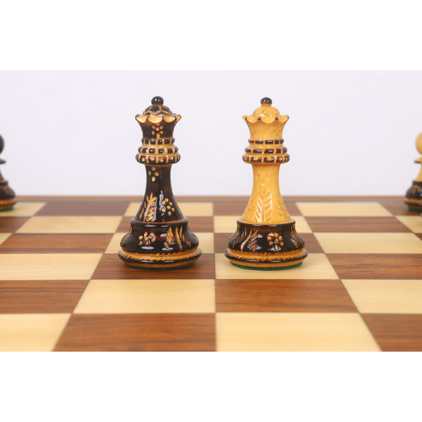 Combo of 20” Legacy Golden Rosewood Chess Board with 4” Professional Staunton Pieces (Gloss Finish)