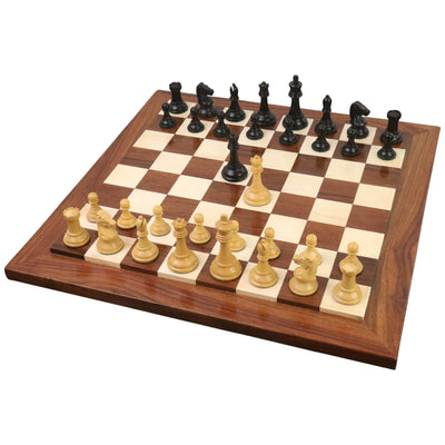 Slightly Imperfect 3.7" Reproduced Drueke Player's Choice Chess Set - Chess Pieces Only- Ebonised Boxwood