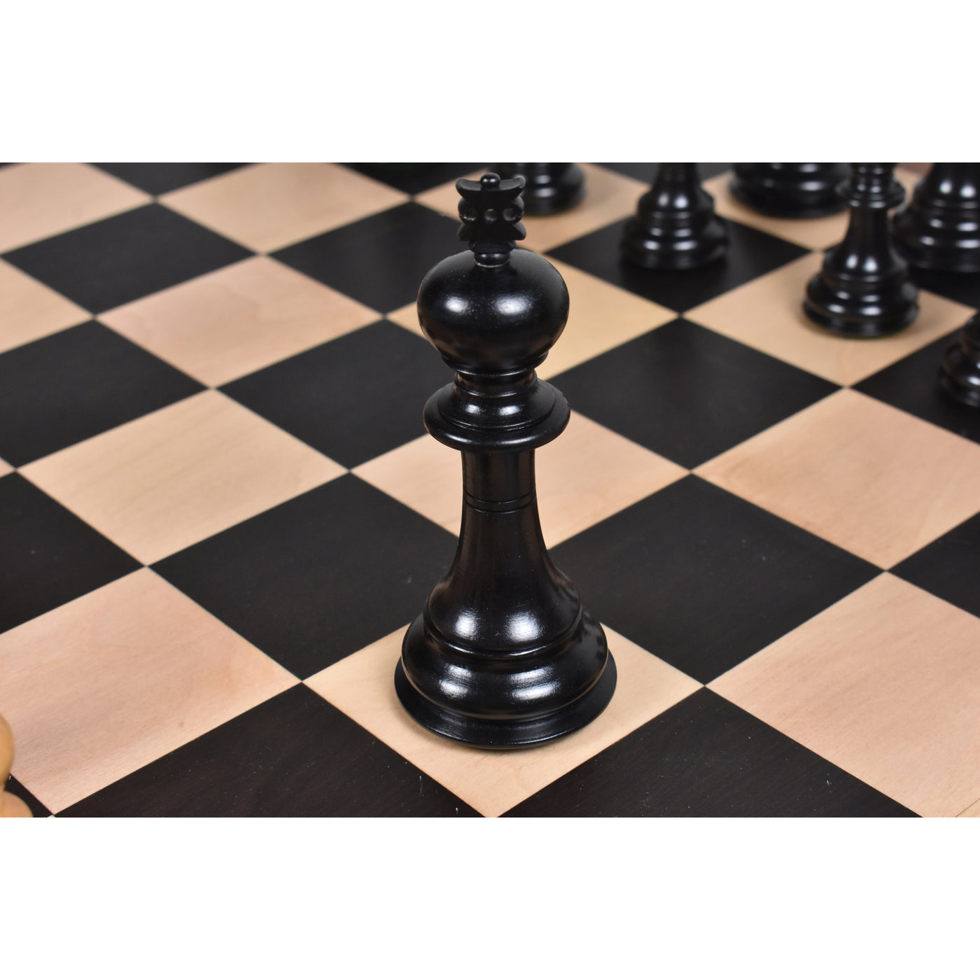 4.6" Prestige Luxury Staunton Chess Set - Chess Pieces Only -Natural Ebony Wood- Triple Weighted