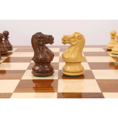 20" Monarch Series Chess Board Table with 3.6" Professional Staunton Chess Pieces - Golden Rosewood