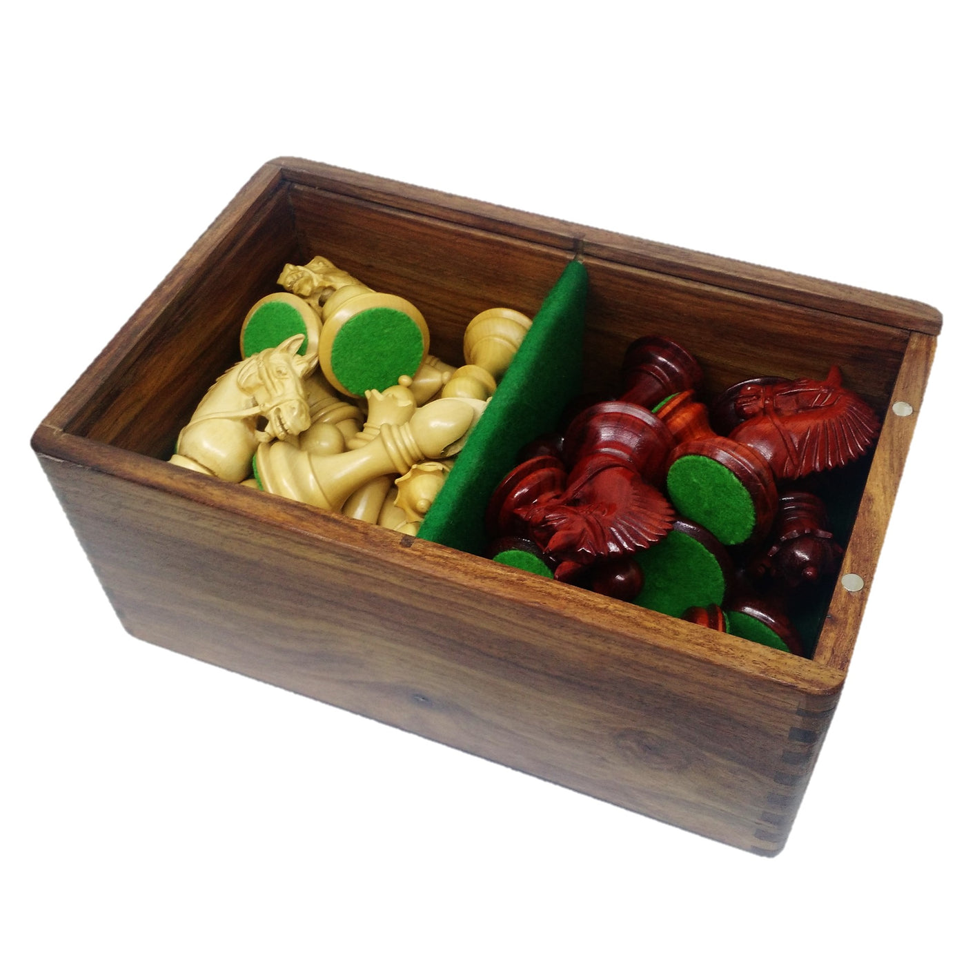 Combo of 3.6" Herman Ohme MinimaT- Pieces in Weighted Golden Rosewood with Board & Box