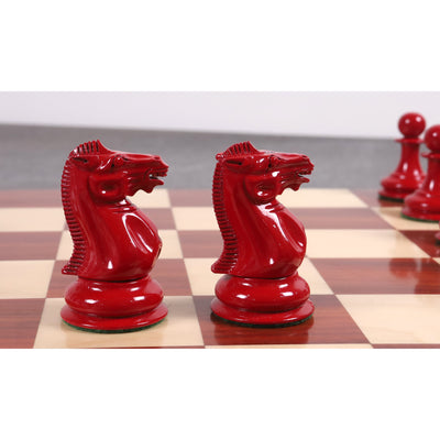 Slightly Imperfect 1849 Jacques Cook Staunton Collectors Chess Set- Chess Pieces Only - Red & White - 3.75"