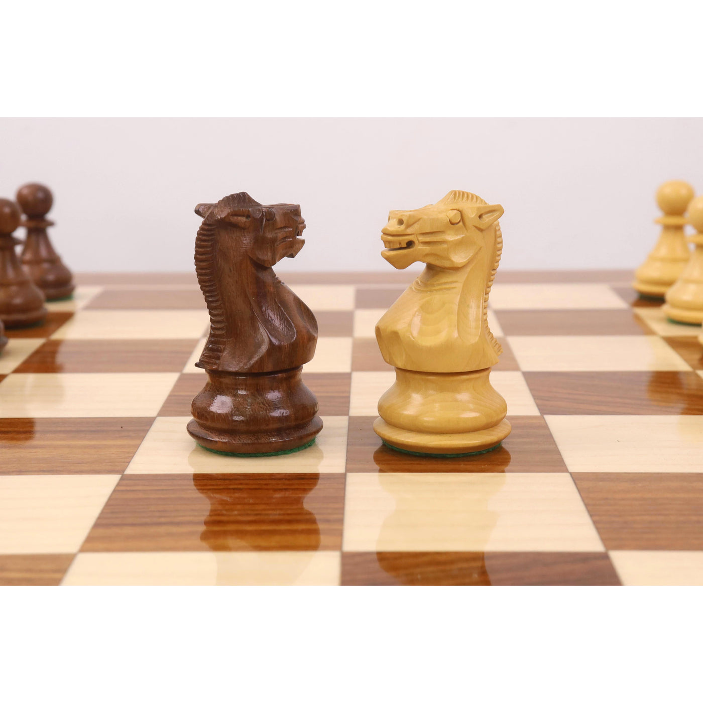 20" Monarch Series Chess Board Table with 3.6" Professional Staunton Chess Pieces - Golden Rosewood