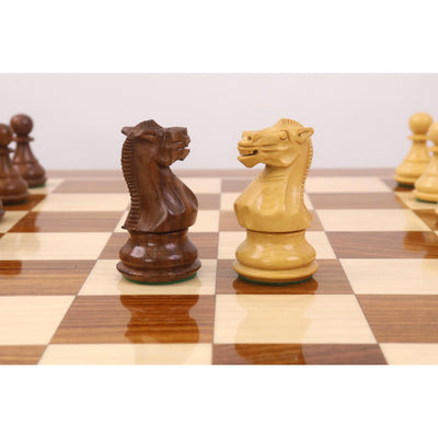 20" Monarch Series Chess Board Table with 3.6" Professional Staunton Chess Pieces - Golden Rosewood