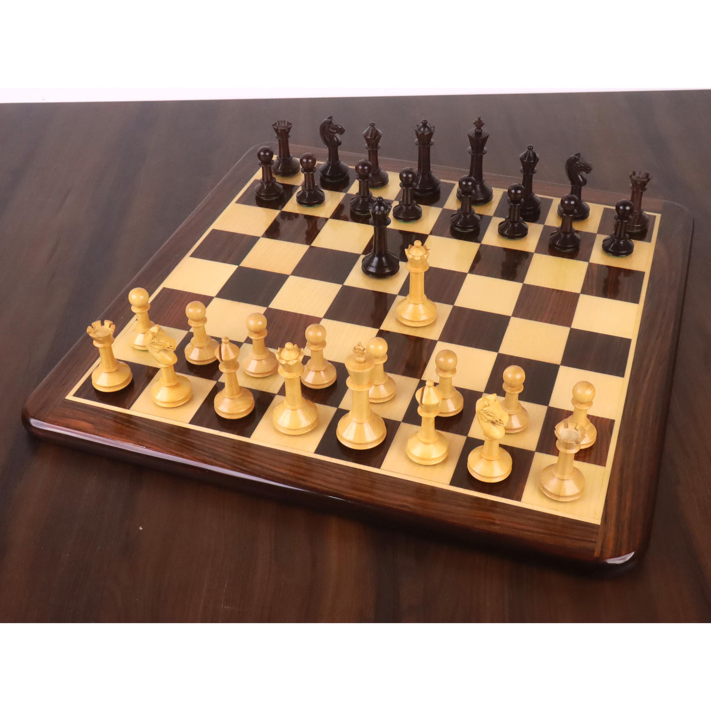 3.5" Monolith Miniature Chess Set- Chess Pieces Only - Rosewood & Boxwood