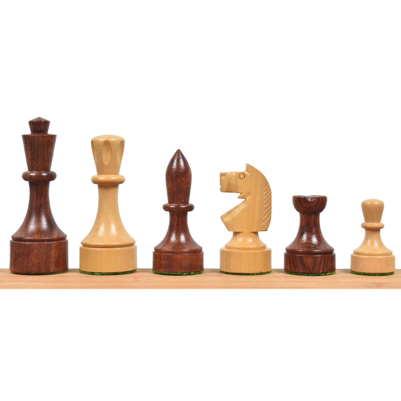 3.8" Bundesform German Staunton Chess set- Chess Pieces with Board and Box - Golden Rosewood