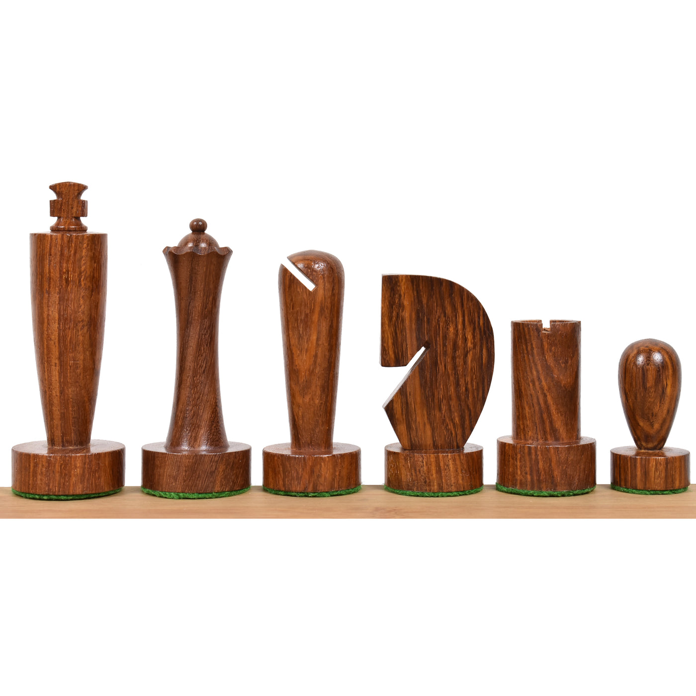 3.9" Minimalist Berliner Combo Chess set-Chess pieces with board and box - Golden Rosewood