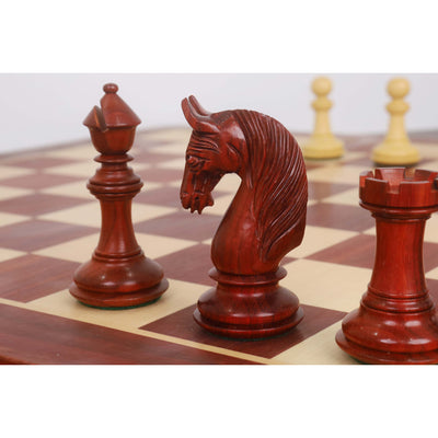 Combo of 4.6" Bath Luxury Staunton Chess Set - Pieces in Bud Rosewood with Board and Box