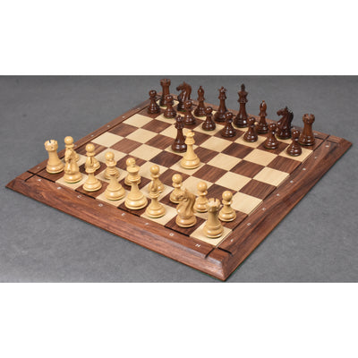 4" Fierce Knight Staunton Chess Set - Chess Pieces Only - Golden Rosewood & Boxwood