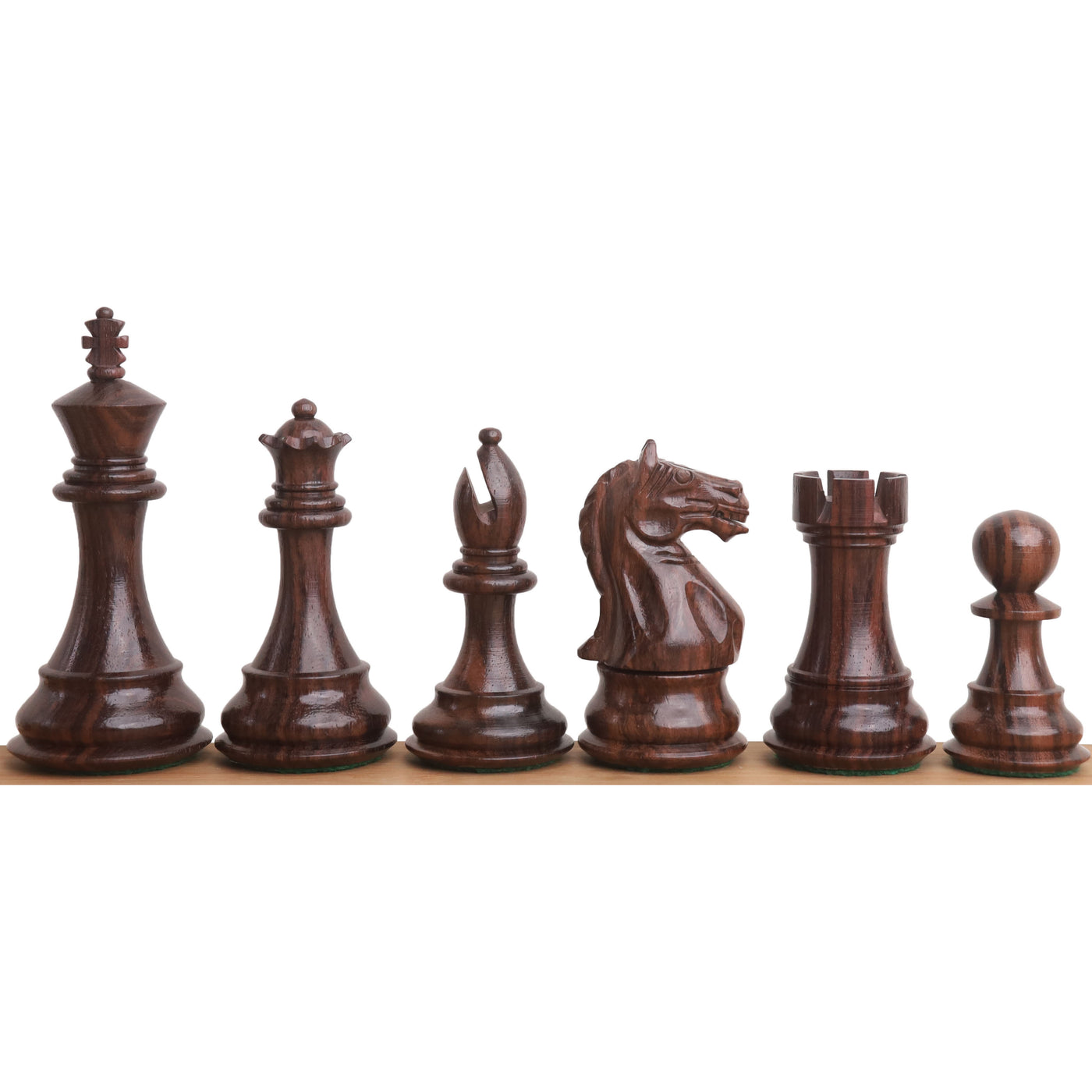 4" Fierce Knight Staunton Chess Set - Chess Pieces Only - Weighted Rosewood