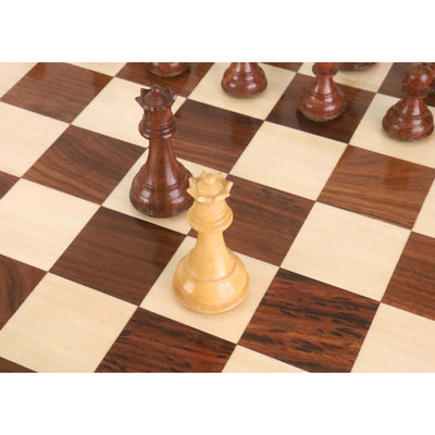 20" Wooden Chess Board Table with Staunton Chess Pieces - Golden Rosewood & Maple