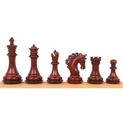 3.3" Spiraled Steed Luxury Chess Set- Chess Pieces Only - Bud Rosewood & Boxwood