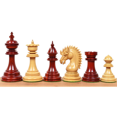 Combo of 4.4" Dragon Luxury Staunton Chess Set - Pieces in Bud Rosewood with Board and Box